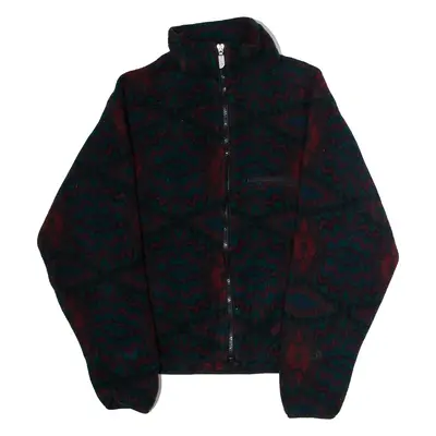THE NORTH FACE Womens Fleece Jacket Green Crazy Pattern S