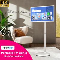 【2025 Apolosign Gen 2 Portable TV】32 inch True 4K UHD Portable Smart TV, 16GB(8+8)RAM+256GB Storage, Android 14, Touch Sc...