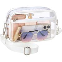 Clear Crossbody Bag for Gym, Concerts & Sports Events, Transparent Messenger Shoulder Bag for Men & Women - Fits Wallet, Cell...