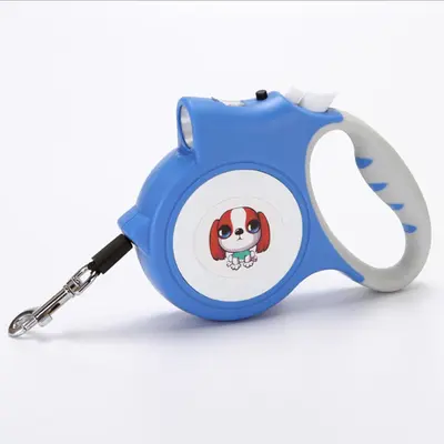Pet Dog Rope With Light Automatic Traction Belt | Color: Blue