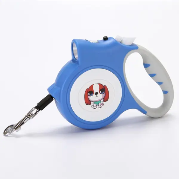 Pet Dog Rope With Light Automatic Traction Belt | Color: Blue
