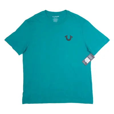 TRUE RELIGION Mens T-Shirt Green Crew Neck 2XL