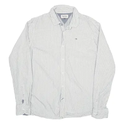 TOMMY HILFIGER Shirt Blue Striped Long Sleeve Mens L