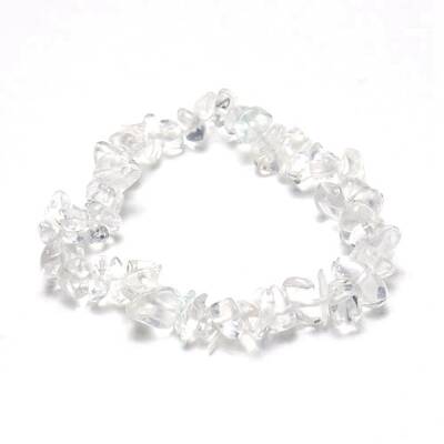 Synthetic Quartz Crystal Chips Beaded Stretch Bracelet for Women