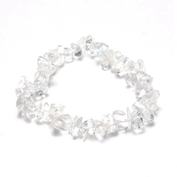 Synthetic Quartz Crystal Chips Beaded Stretch Bracelet for Women