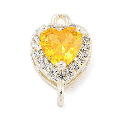 Brass Pave Cubic Zirconia Connector Charms