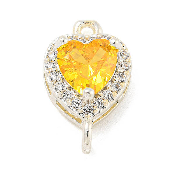 Brass Pave Cubic Zirconia Connector Charms