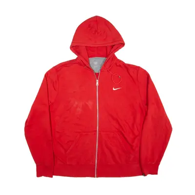 NIKE Hoodie Red Full Zip Mens 2XL