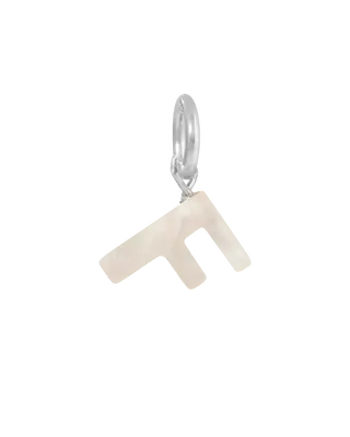 MOP Letter Charm | Metal Color: Silver | Letter: F