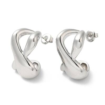 Non-Tarnish 304 Stainless Steel Twist Infinity Stud Earrings