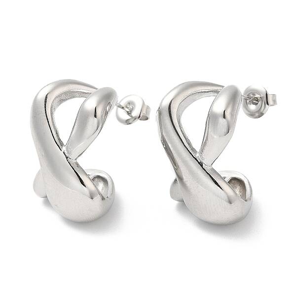 Non-Tarnish 304 Stainless Steel Twist Infinity Stud Earrings