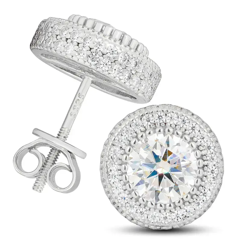 UCCIYO S925 Sterling Silver Moissanite Screw Stud Earrings D Color VVS1  Moissanite For Women Men Jewelry Prefect Brithday Mo...