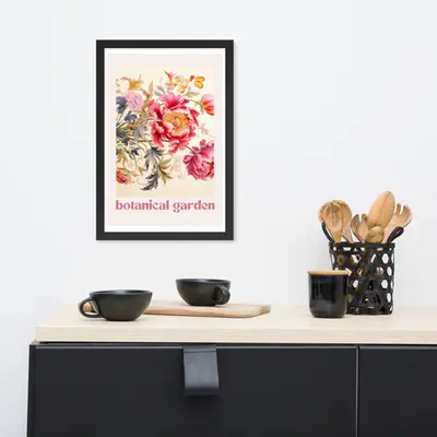 Botanical Garden - Elegant Floral Framed Poster