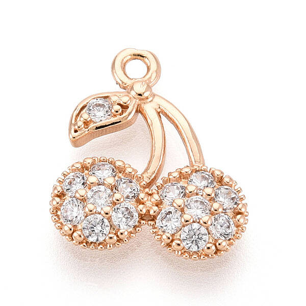 Brass Micro Pave Cubic Zirconia Charms