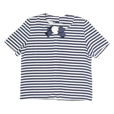 THERESE BAUMAIRE Womens Printed Blouse Blue Striped L