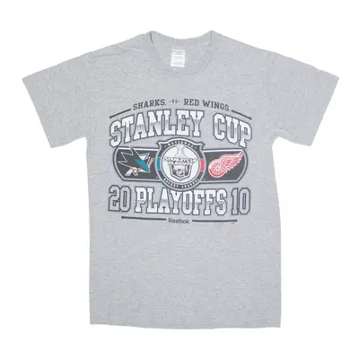 GILDAN Stanley Cup Playoffs 2010 USA T-Shirt Grey Short Sleeve Mens S