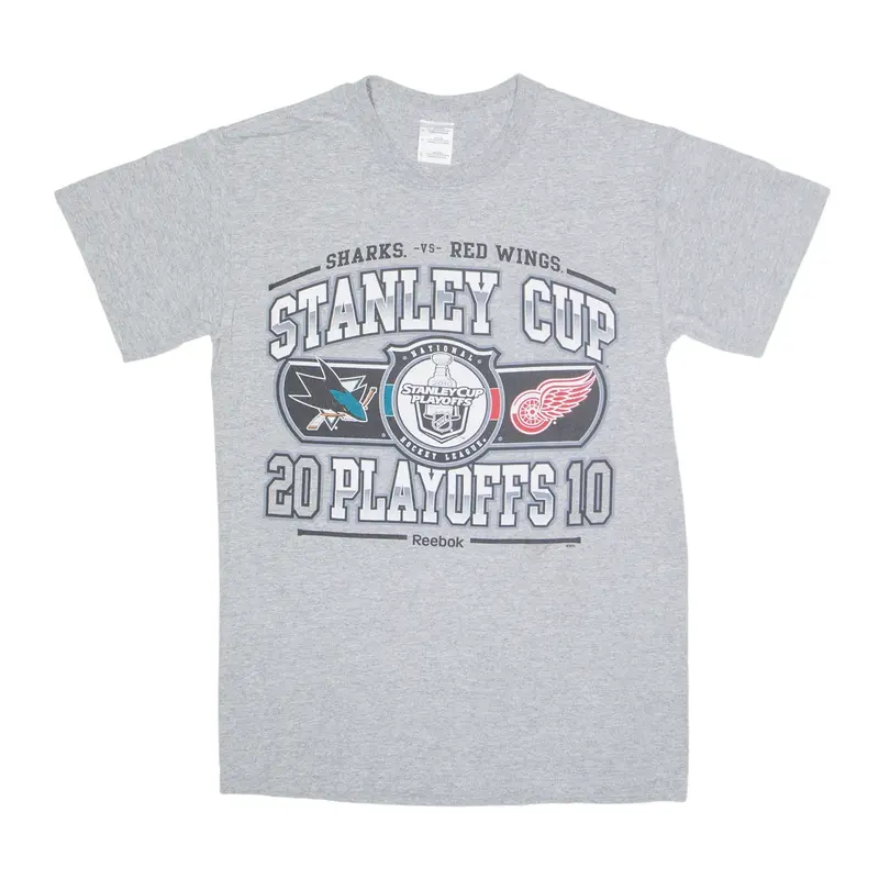 GILDAN Stanley Cup Playoffs 2010 USA T-Shirt Grey Short Sleeve Mens S