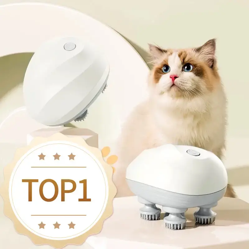 Cordless Electric Pet Head Massager-Multi-Mode Vibration for Cats and Dogs