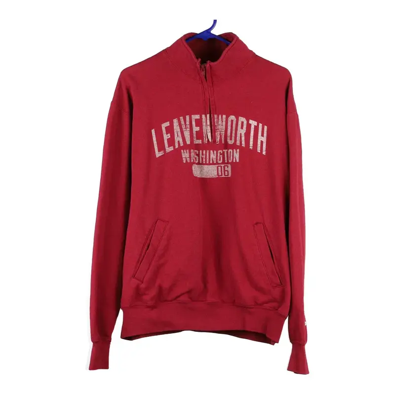 Leavenworth Champion 1/4 Zip - Large Red Cotton Blend