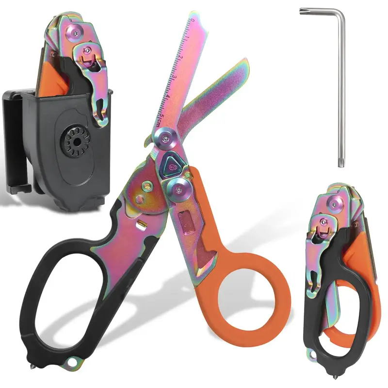 Multifunctional Folding Plier, 1 Count Portable Retractable Folding Cutter with Sheath, Outdoor Multifunctional Cutting Sciss...