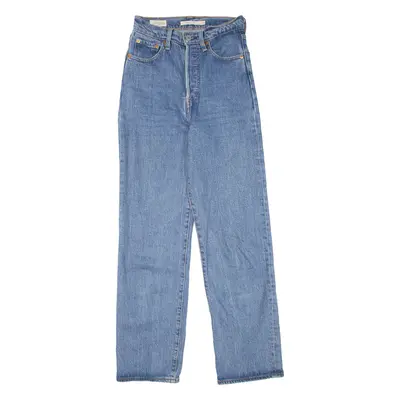 LEVI'S Ribcage BIG E Womens Jeans Blue Relaxed Straight W24 L29