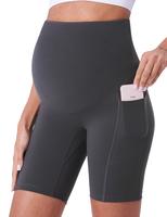 POSHDIVAH Women's Maternity Shorts Over The Belly Biker Yoga Active Pregnancy Workout Short Pants with Pockets 8\