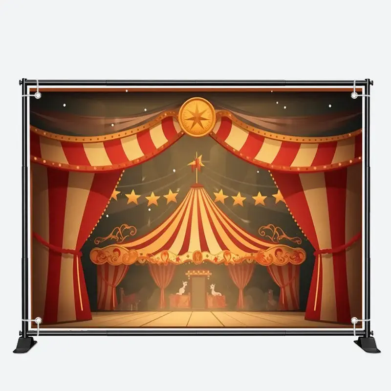 Vintage Style Circus Tent Happy Birthday Backdrop - Aperturee