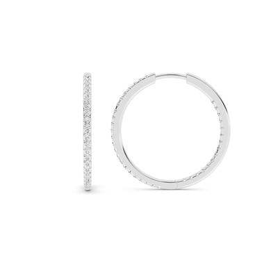 Essential Inside Out Lab Diamond Hoop Earrings | White Gold 1/3-1/2 ct. tw.