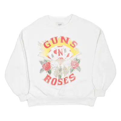 PULL & BEAR Guns N' Roses Womens Sweatshirt White S