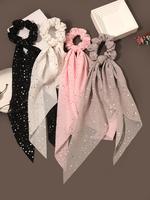 Fashionable Glitter Scrunchie (4pcs), 2024 New Style Casual Simple Plain Color Hair Tie for Women & Girls, Cute Hair Accessor...
