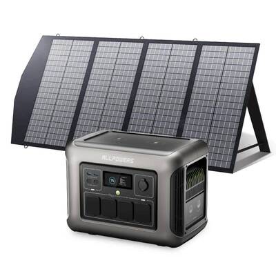 Allpowers Solar Generator Kit 1800W Portable Power Station 140W Solar Panel