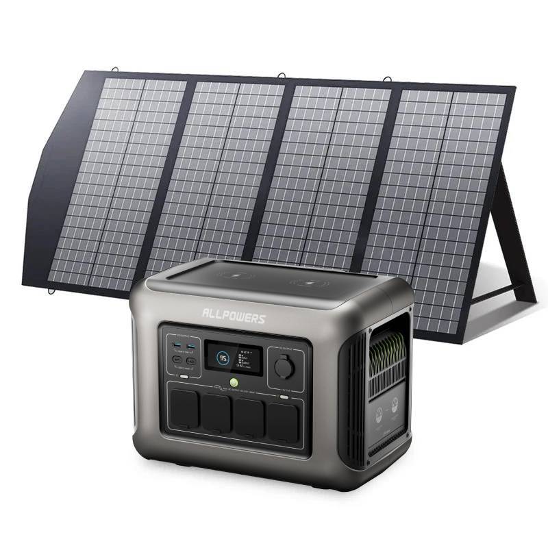 Allpowers Solar Generator Kit 1800W Portable Power Station 140W Solar Panel