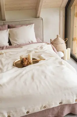 Linen duvet cover in White | Size: UK/EU Single