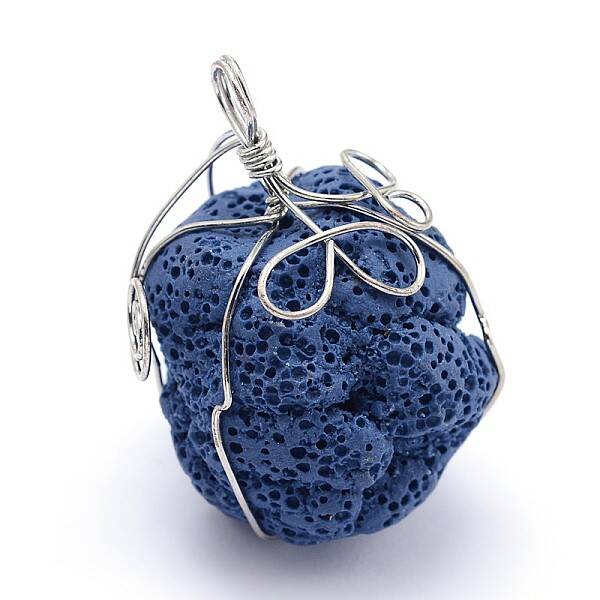 Irregular Synthetic Lava Rock Big Pendants