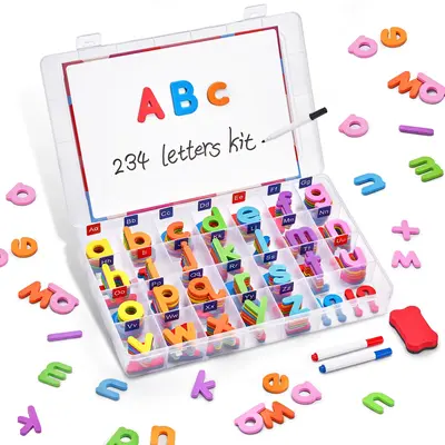 JoyCat Classroom Magnetic Letters Kit 234 Pcs with Double, Foam Alphabet Letters for Preschool Learning, Fridge ABC Education...