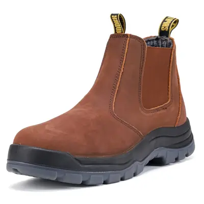 Men's Soft Toe Slip on Waterproof Slip Resistant Anti-puncture Work Boots