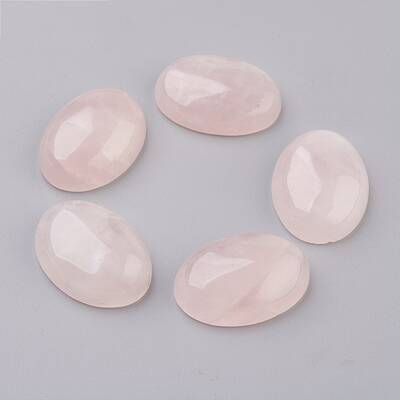 Natural Rose Quartz Flat Back Cabochons