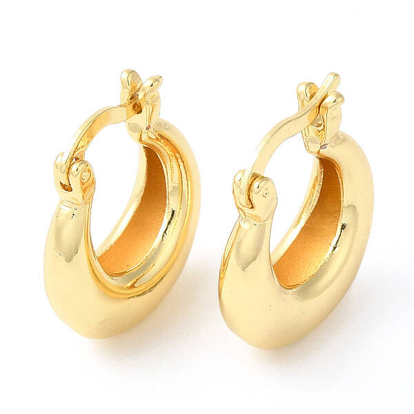 Rack Plating Brass Thick Hoop Earrings