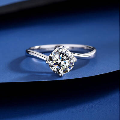 Flat Round Rhodium Plated 925 Sterling Silver Micro Pave Cubic Zirconia Finger Rings for Women
