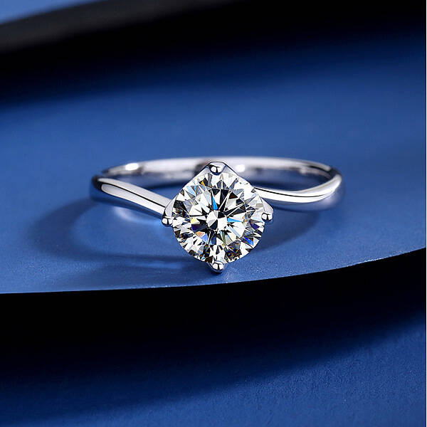Flat Round Rhodium Plated 925 Sterling Silver Micro Pave Cubic Zirconia Finger Rings for Women