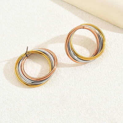 Colorful Hollow Round Hoop Earrings for Women