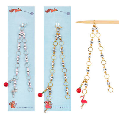 Glass & Acrylic Beaded Knitting Row Counter Chains