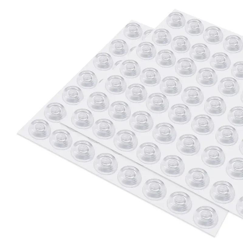 128 Counts Transparent Door Bumper Pads Sound Dampening Adhesive for Home