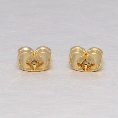 Real 18K Gold Plated Brass Ear Nuts