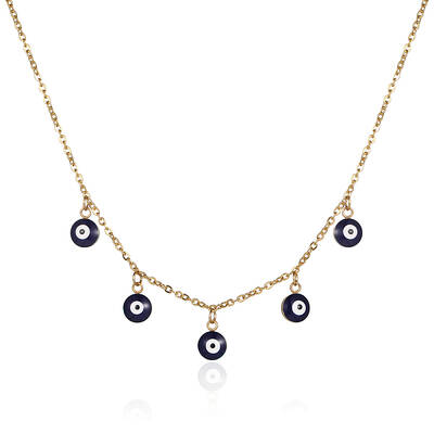 Stainless Steel Evil Eye Pendant Necklace for Women