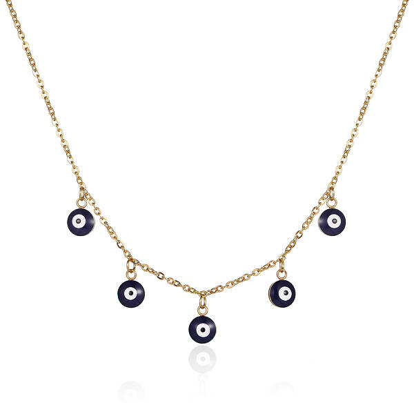 Stainless Steel Evil Eye Pendant Necklace for Women