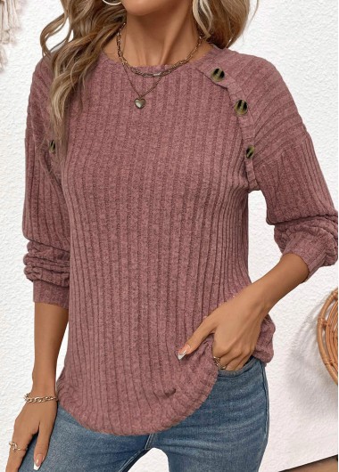 Modlily Dark Reddish Purple Patchwork Long Sleeve T Shirt - XXL