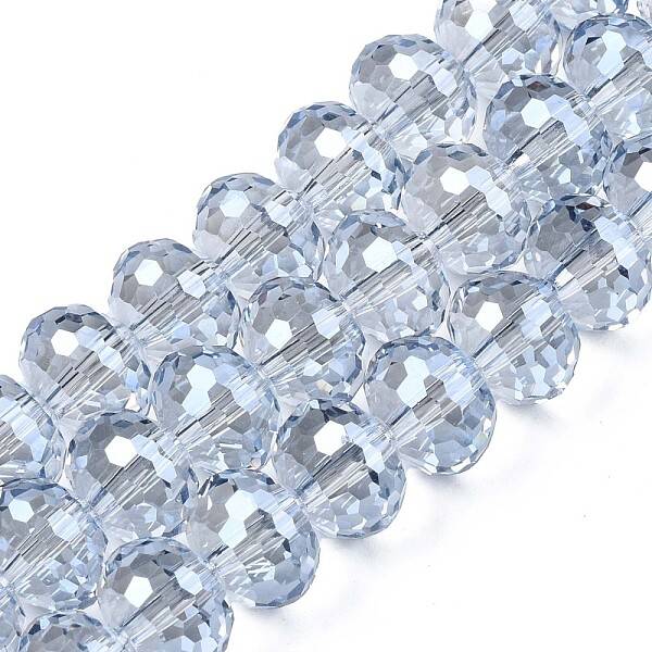 Electroplate Transparent Glass Beads Strands