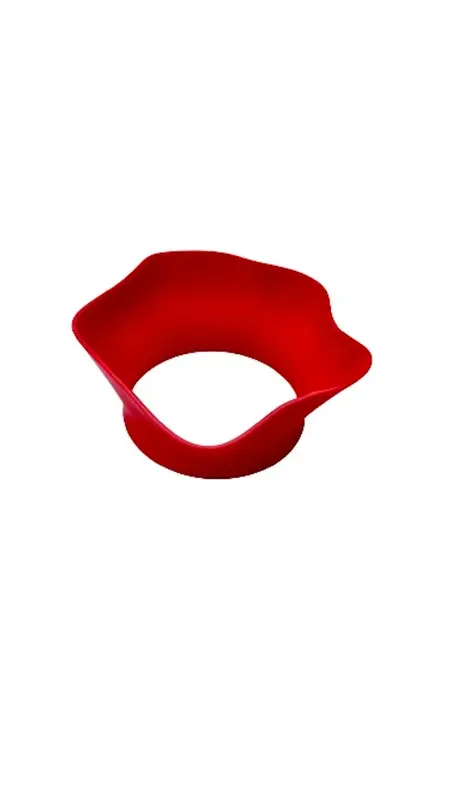 3D Printed Ruffle Cuff in Red | Size: O/S