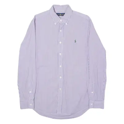 RALPH LAUREN Mens Shirt Purple Striped Long Sleeve M